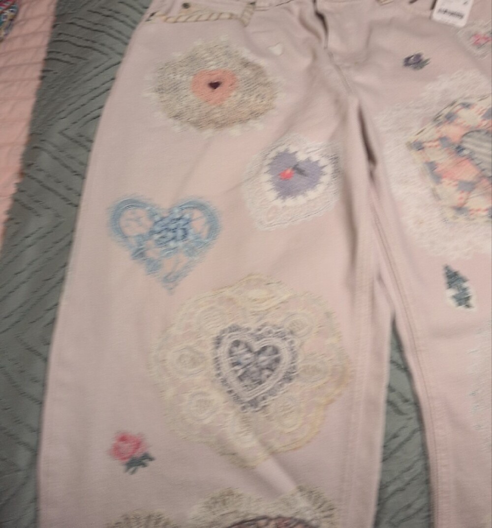 Free People Printed Straight Leg Jeans, SZ 31, NWT - Picture 7 of 10